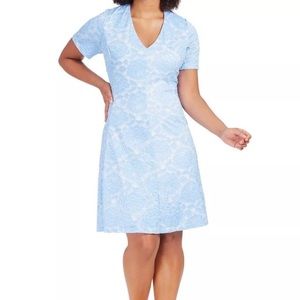 Fit & flare periwinkle stretch Lace Hutch dress